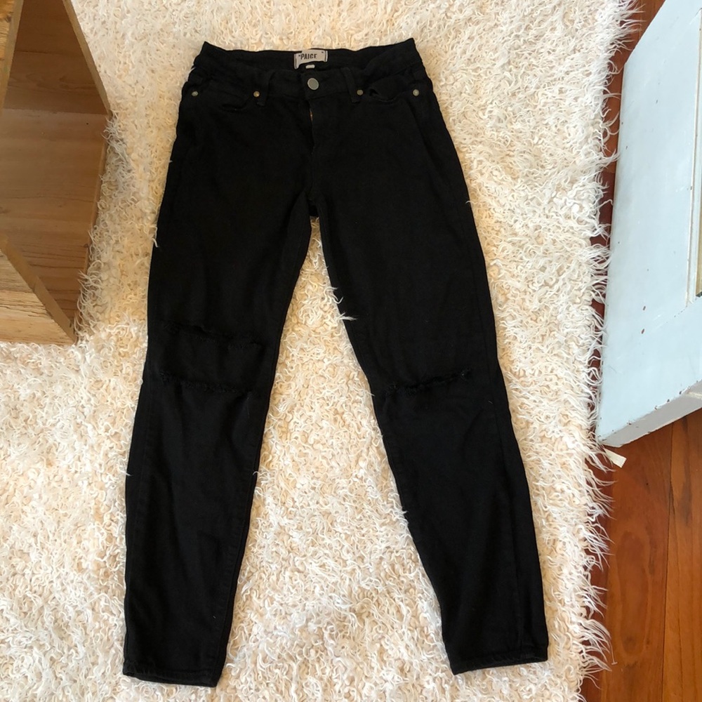 PAIGE BLACK RIPPED JEANS